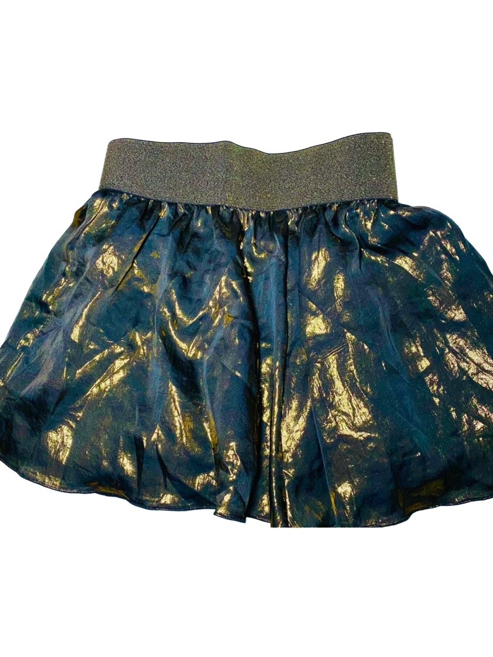 Women’s Short High Waist Mini Metallic Gold Black Tutu Skirt M‎